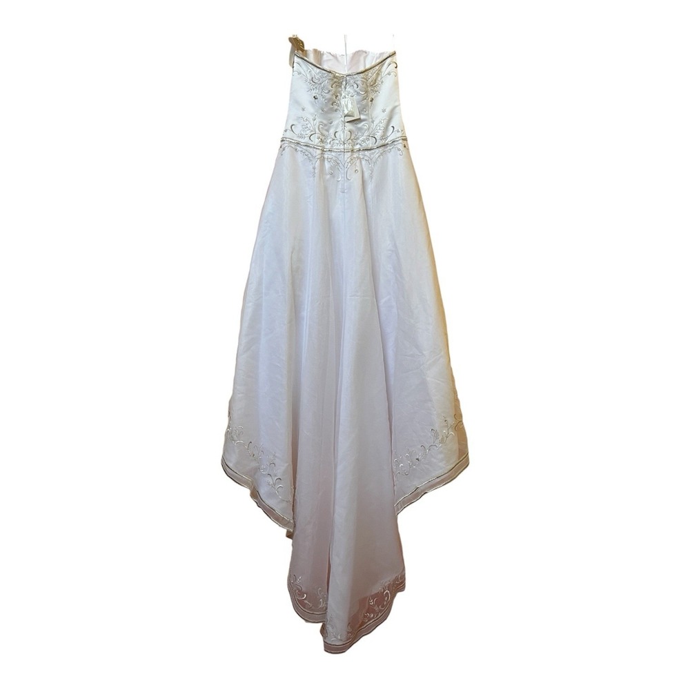 Oleg Cassini Strapless Beaded Satin Embroidered Wedding Dress Size 14 CT129 NWT - Picture 2 of 9